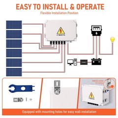 1pc 6 String PV Combiner Box, DC 500V 15A Fuse Solar Combiner Box Plastic Wate