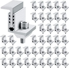 Compact 20-Pack Solar Panel End Clamps – Adjustable Aluminum Kits for Mounting