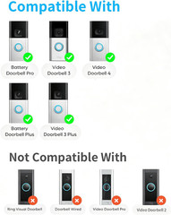 Solar Panel Charger for Ring Video Doorbell 3/3+/4, Battery Video Doorbell Plus,
