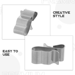 100Pcs Reusable Stainless Steel Solar Cable Clamps Silver for Outdoor Garden