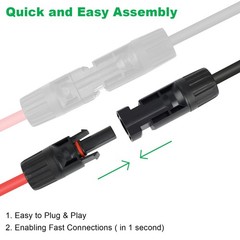 Solar Connectors Y Branch Parallel Adapter 30A Cable 1 to 3 Male Female Conne
