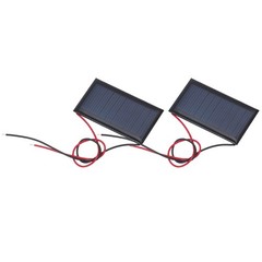 2 Pieces Mini Solar Panels 5V 0.225W 45mA for 53mm x 30mm with 2 Cables
