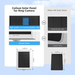 Solar Panel for Ring Camera, 2 Pack Solar Charger Compatible with Ring Stick up