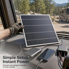 Monocrystalline Solar 20W Panel | 18V Outdoor Power for Charging Devices