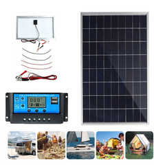 30W Solar Panel 12V Solar Battery Trickle Charger 100A W/ Controller Maintainer