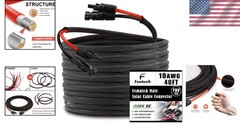 10AWG Solar Extension Cable – 40FT with Connectors for Harsh Environments