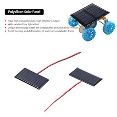 68x36mm 0.3W 5V 2Pcs Solar Panel Module Polysilicon Micro Mini Glue Power