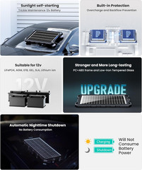 -9W-Solar-Battery-Trickle-Charger-Maintainer -12V Portable Waterproof Solar Pane