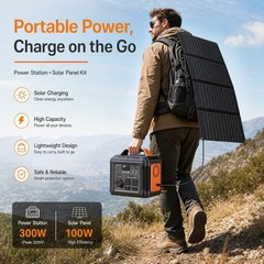 SBAOH 296Wh Portable Power Station and 60W Solar Panel Travel Kit (New)