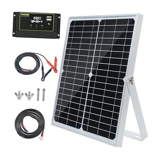 30W 12V/24V Solar Panel Kit, Monocrystalline Solar Battery Trickle 30W-KIT