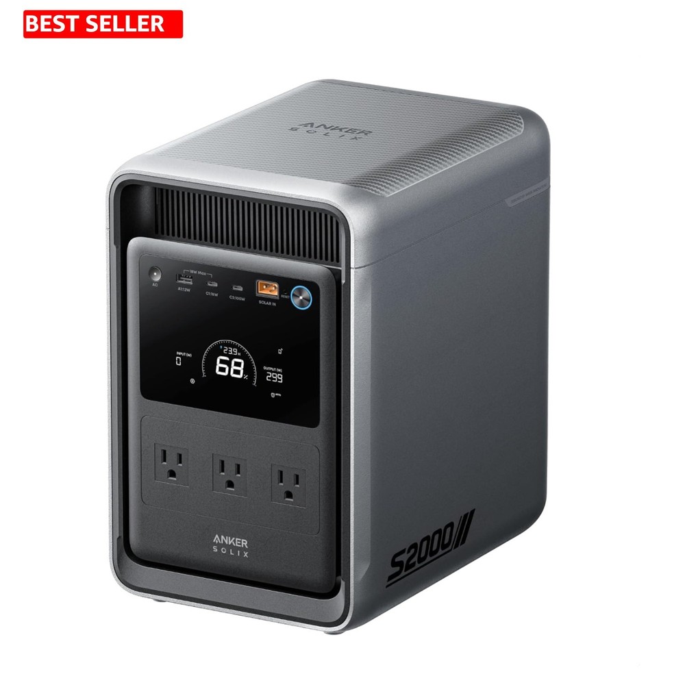 Compact SOLIX S2000 Power Station – 2010Wh LFP Battery for Home and Camping