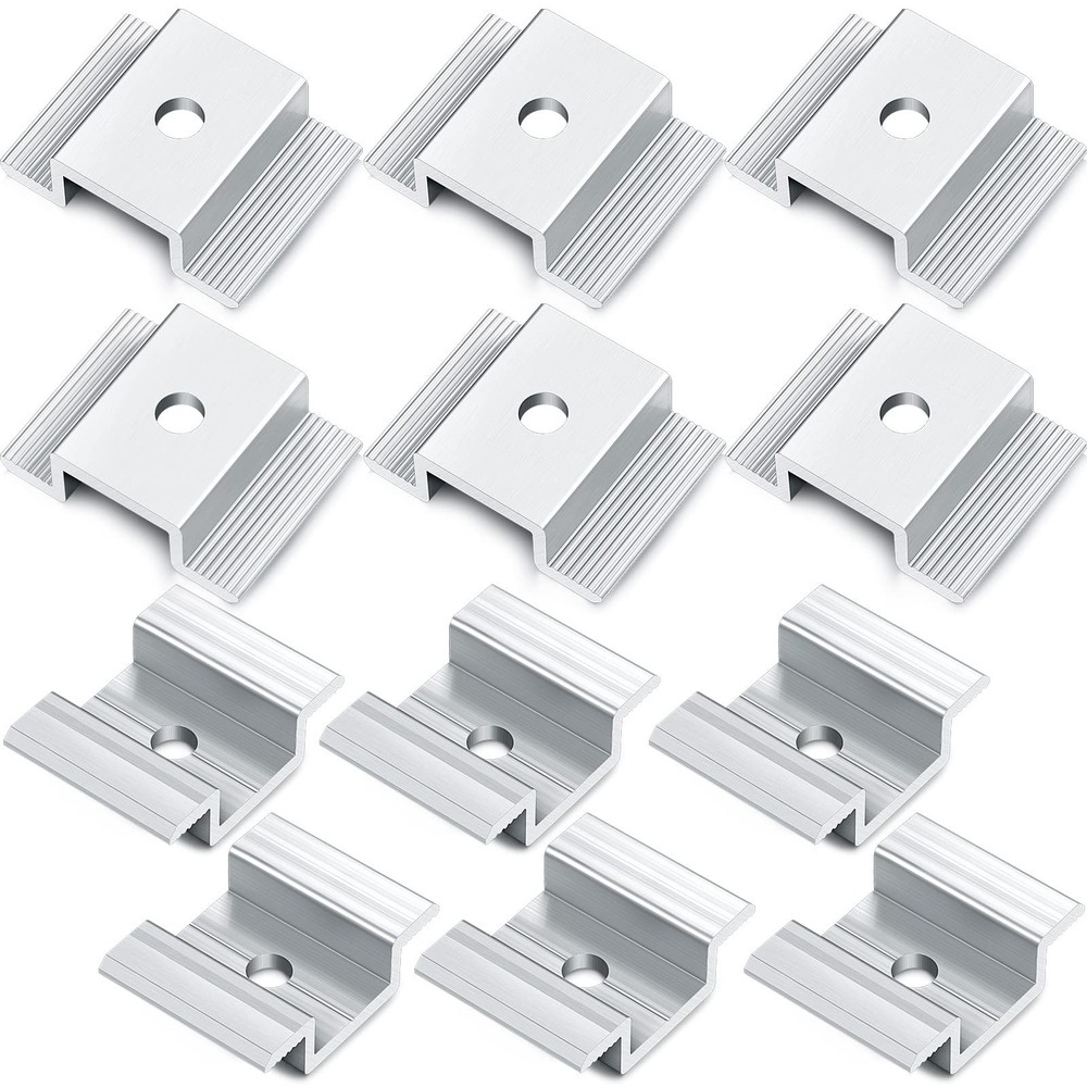 12 Pack Solar Panel Mid Clamps 1.06 Inch Solar Panel Bracket Aluminium Mounti…