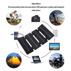 Solar Panel 20W Ultra Thin 4 Fold Monocrystalline Silicone Solar Panel