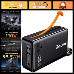 Portable Power Station 99.9Wh – AC Outlet, USB-C, Mini Generator for Camping, Ho