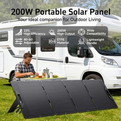 200W Portable Solar Panel ETFE Foldable Solar Charger for Power Station Charging