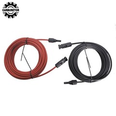 4mm²/12AWG 20FT Black+Red Solar Panel Extension Cable Wire Connector 1 Pair
