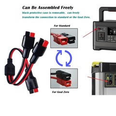 1 to 2 Anderson Y Splitter Cable,12AWG Solar Charging Splitter Cable Solar Panel