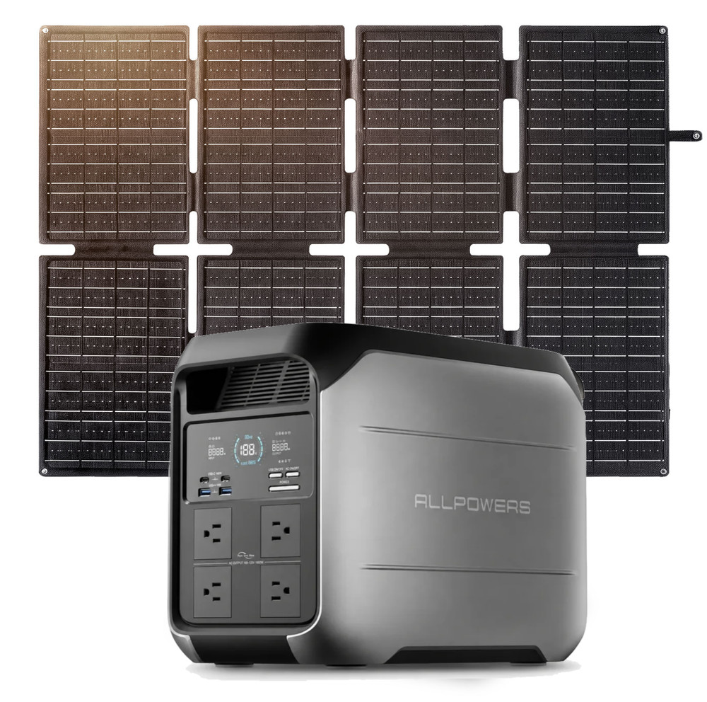 ALLPOWERS 1024Wh Portable Power Station Solar Generator 160W Solar Panel Charger