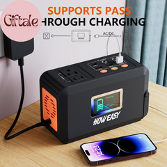 Portable Power Station,120W(240W Peak) Solar Generator,88Wh Lithium Battery Powe