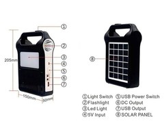 Portable Solar Lighting System USB Charger 6V Solar Panel Power Storage Recharg