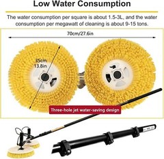 Solar Panel Cleaning Machine Double Head Retractable Photovoltaic Panels Brush