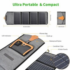 Premium 22W IPX4 Waterproof HIGH EFFICIENCY Folding Solar Panel Camping Charger