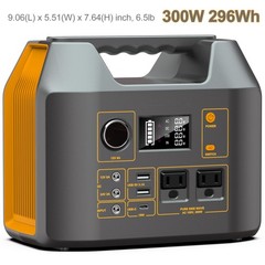 300W/100W Portable Power Station Solar Generator w/ AC DC USB LED for Camping RV