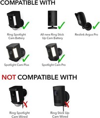 Solar Panel Compatible with Ring, 6W for Stick Up Cam, for Stick Up Cam Pro