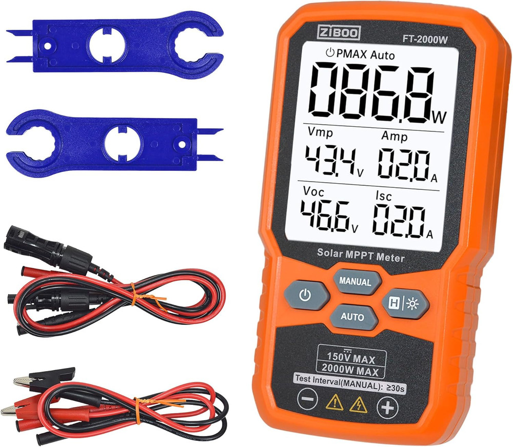 FT-2000W Solar Panel Tester MPPT Meter – 2000W Max Power, 150V/35A PV Module Tes