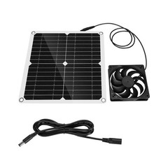 1X(Solar Panel Powered Fan Fit For Pet Poultry House Greenhouse RV Roof3778