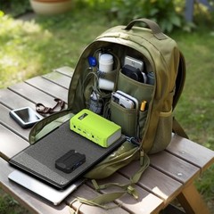 Portable Power Bank with Panel 24000mAh Power Station for Home Camping Emergency