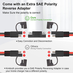 SAE Extension Cable 10AWG 30FT Quick Disconnect Tinned Copper Wire with SAE Conn