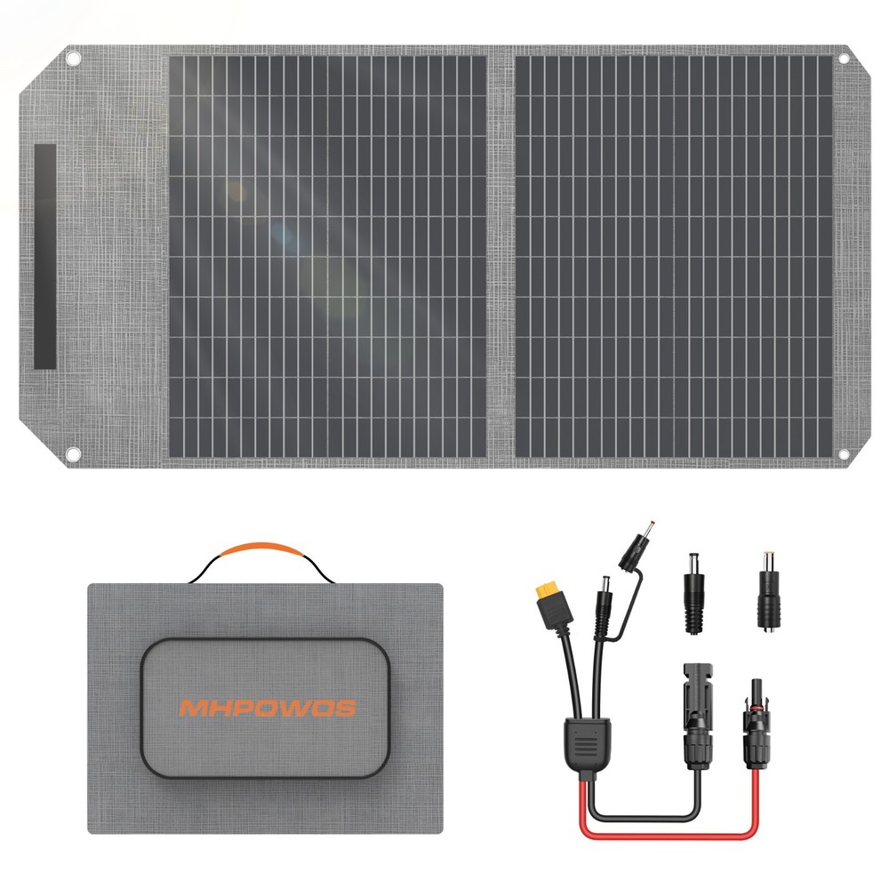 MHPOWOS 100W 200W 400W Outdoor Solar Charger for Power Outage Emergency Backup
