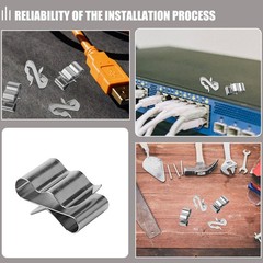 30 Pcs Photovoltaic Wire Clips Stainless Steel Cable Clamps For Solar Panel