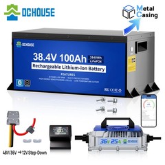 36V 100AH Lithium Golf Cart Battery Bluetooth Trolling Motor RV with 25A Charger