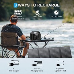 Portable Power Station 122.8Wh, LiFePO4 Battery Solar Generator for Home Use,…