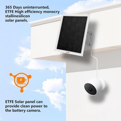 8W Solar Panel for Google Nest Camera Outdoor&Indoor Battery Version 2Pack