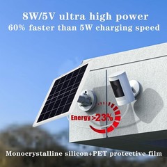 8W/5V Solar Panel,Faster Than 5W/5V Charging,IP65 Waterproof,Suitable for Cam…