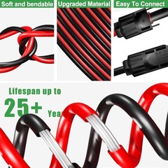 Multi-Use 30FT Solar Extension Cable – 10AWG with Weatherproof Connectors