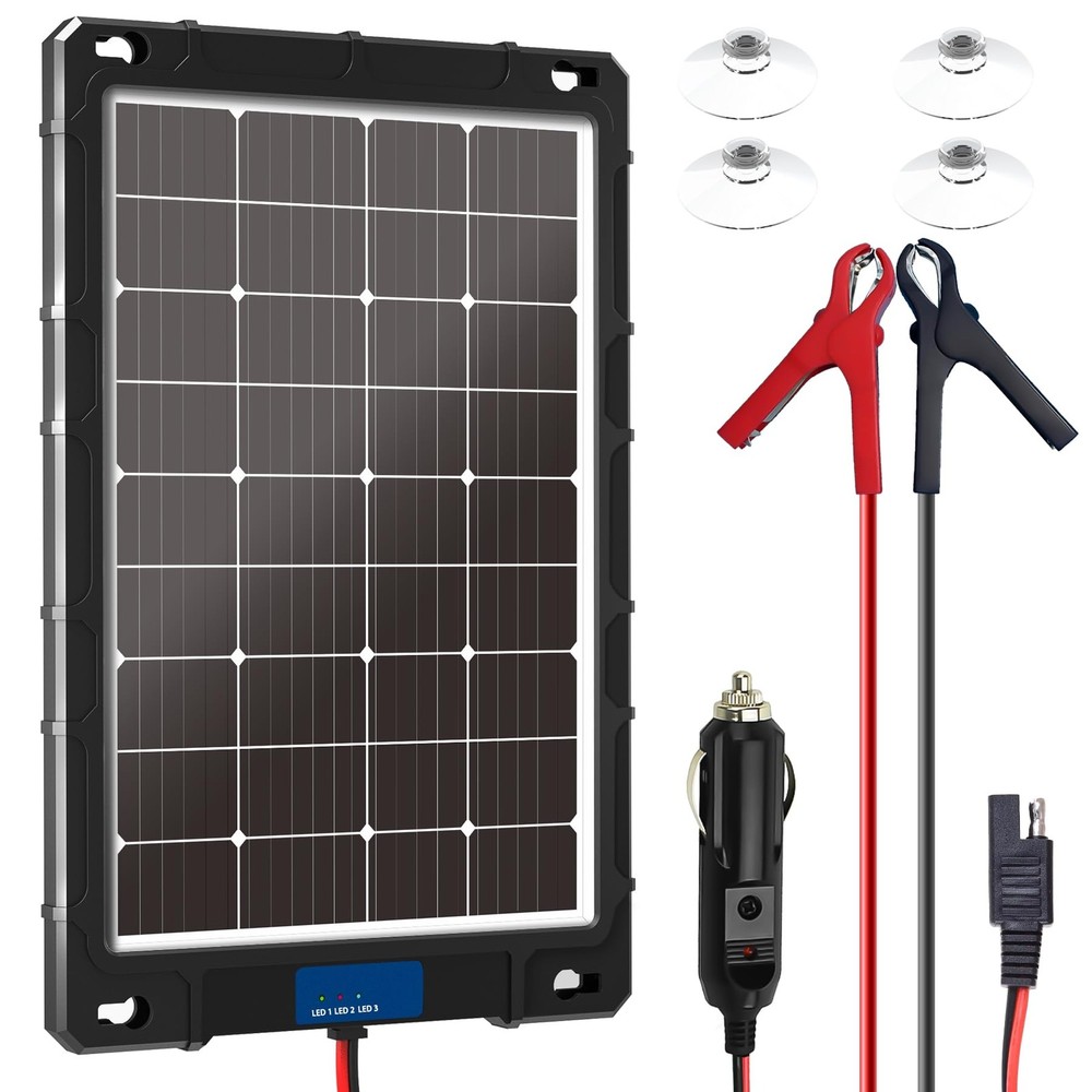 12V 20w Solar Battery Charger – Built-in Intelligent MPPT Controller Waterpro…