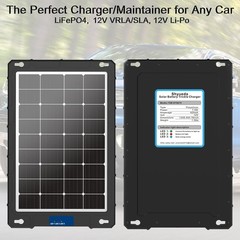 12V 20w Solar Battery Charger – Built-in Intelligent MPPT Controller Waterpro…