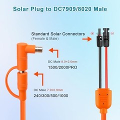 Solar Connector to DC 8mm Extension Cable 30FT, 14/12AWG Heavy Duty 30 FT