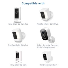 Solar Panel Charger Compatible with Ring Stick Up Cam/Pro,Ring Spotlight 2 Pack