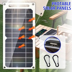 15W 5V Solar Panel with USB Waterproof Outdoor Camping Charger Phone Power Bank