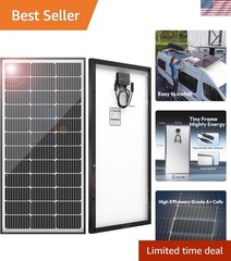 Durable 100W Monocrystalline Solar Panel with Waterproof & 30-