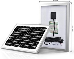 10 Watt Solar Panel Powered Charger Kit + Tubular Mount Bracket for Automatic…