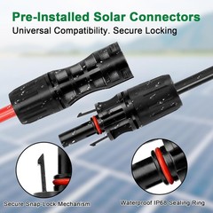 6FT Protected Solar Panel Cable 8AWG – Flame-Retardant, Weather Resistant Design