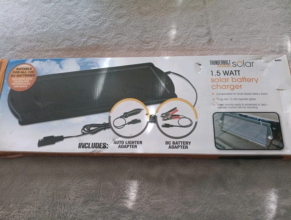 Thunderbolt Magnum Solar 1.5 Watt Battery Charger Solar Power