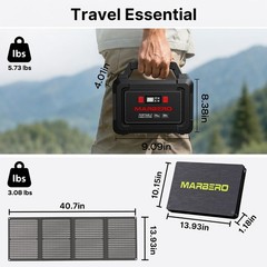 Portable Power Station 296Wh MARBERO with 60W Solar Panel Included