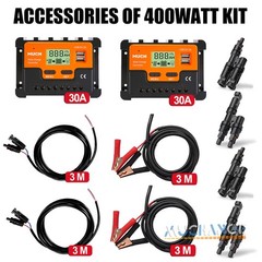 200/400W Flexible Solar Panel Kits Monocrystalline 12V 24V for RV Camping Boat